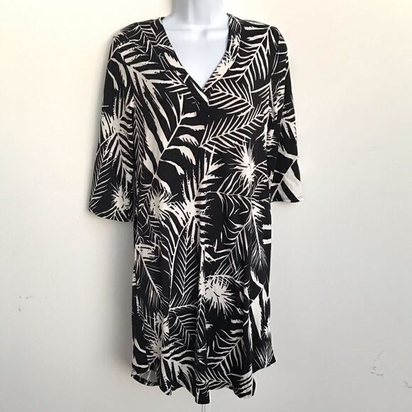 Piphany Tropical Print 3/4 sleeve dress size S - Picture 3 of 8